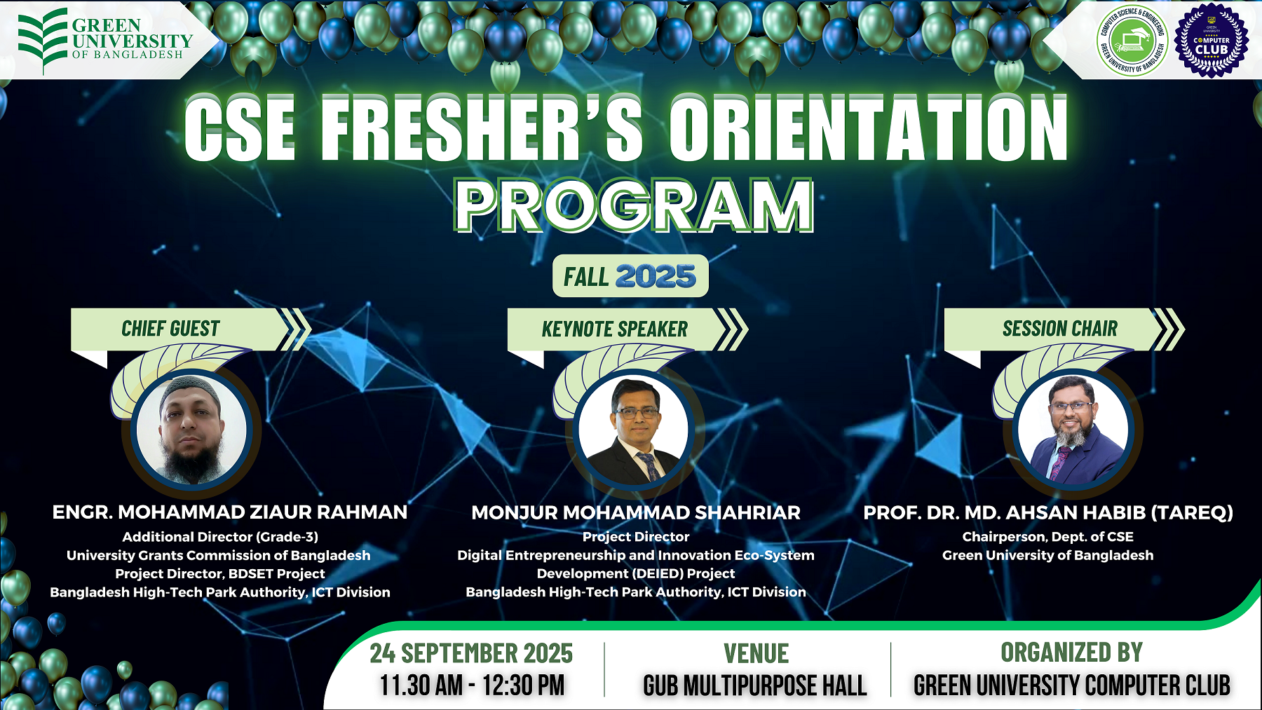CSE Freshers’ Orientation Program (Fall 2025 | Batch 252)