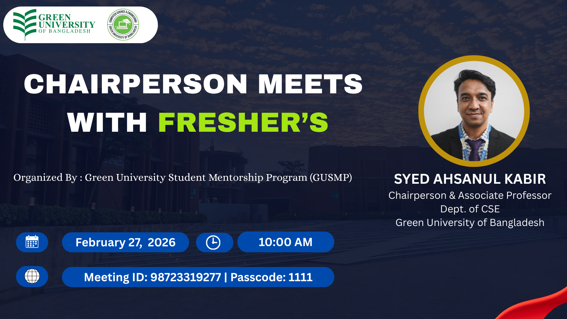 Online Discussion Session for First Semester Students