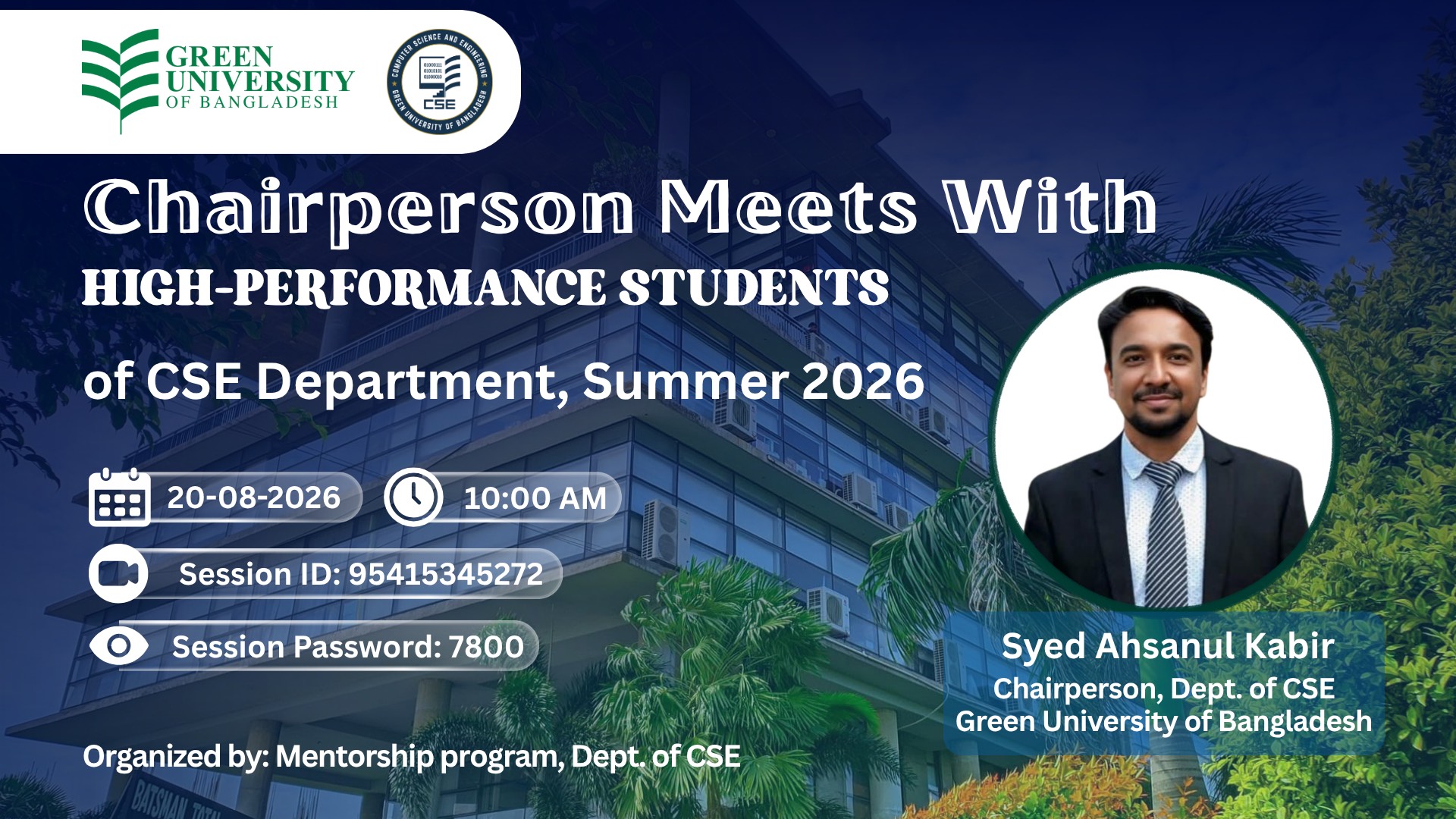 Chairperson Meets with the High Performing Students of CSE Department