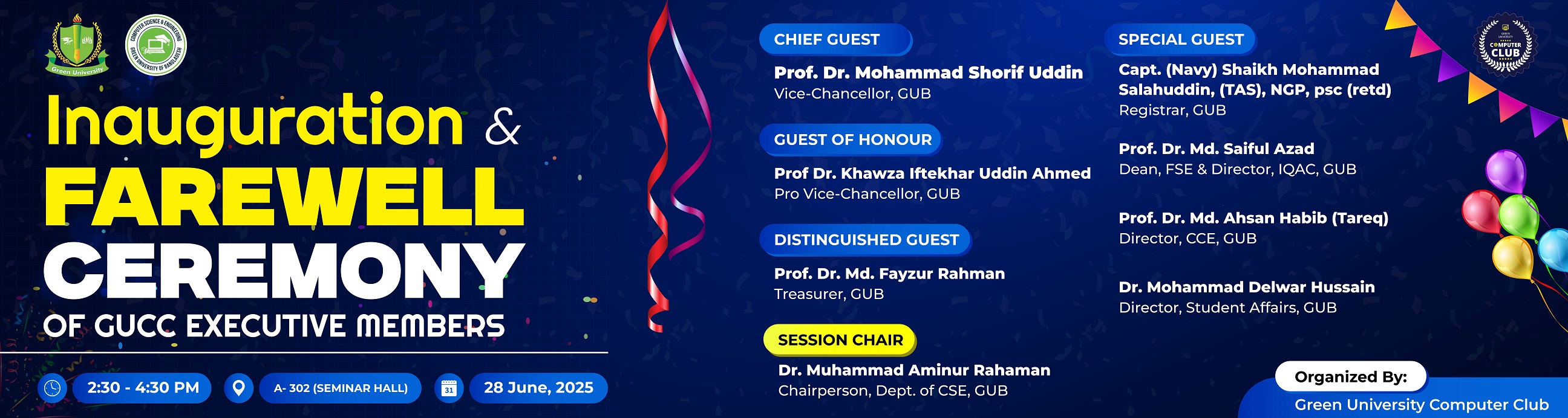 Inauguration & Farewell Ceremony of GUCC Executive Members
