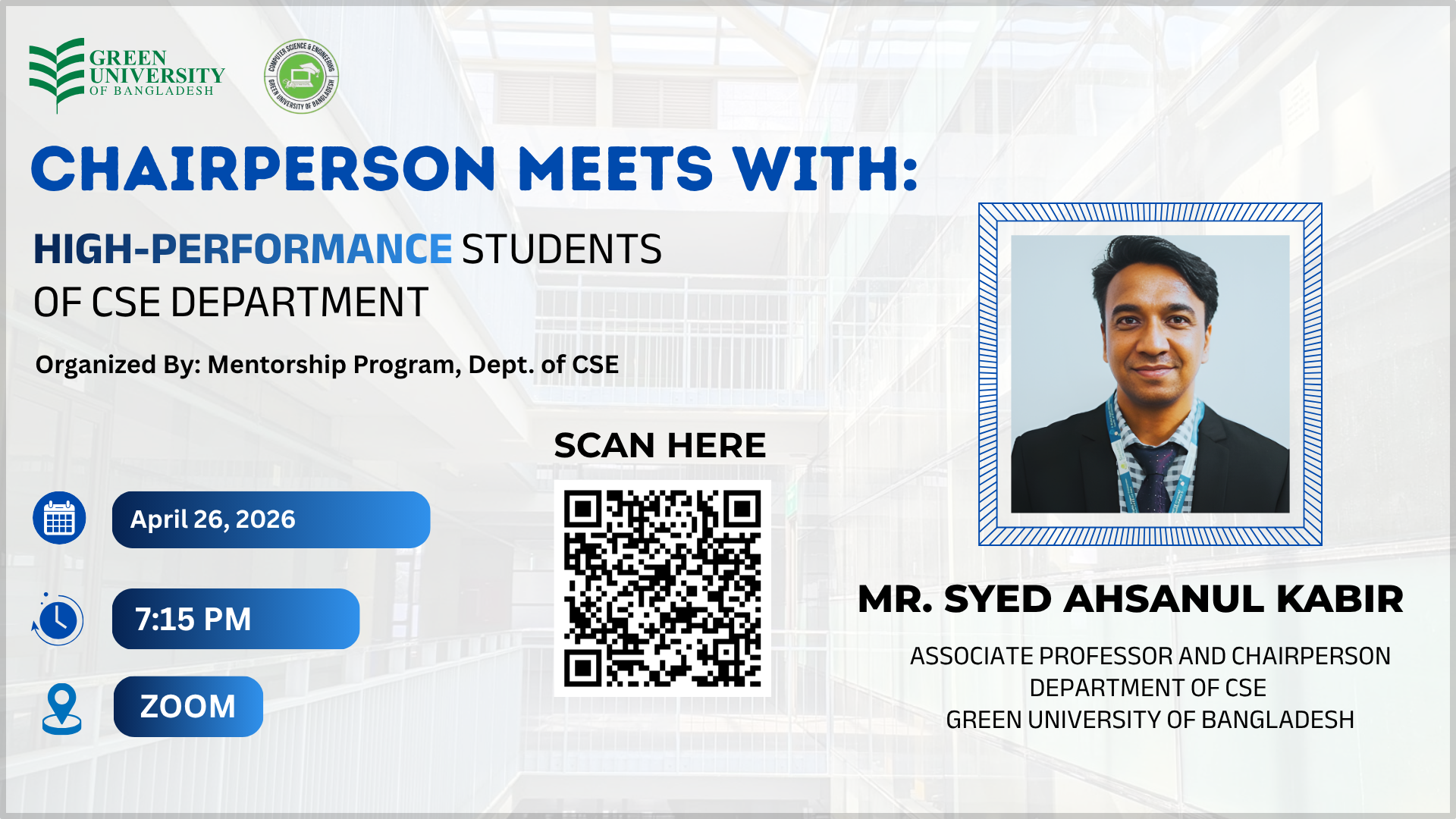 Event Image for Chairperson Meets with High Performing Students