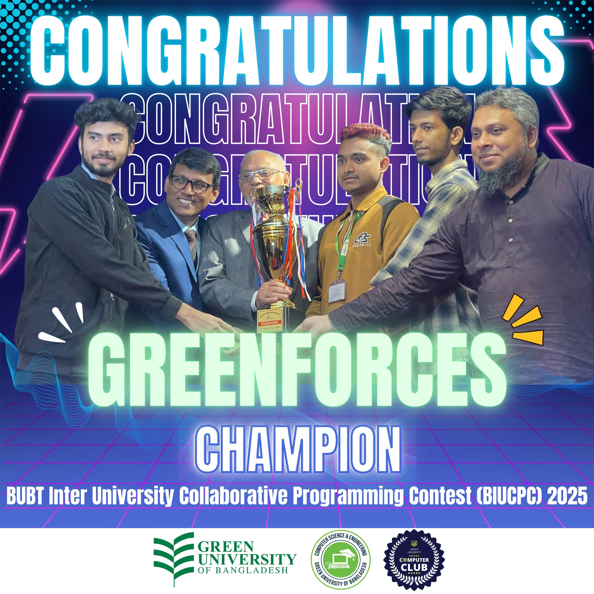 CSE Celebrates Victory: Team GREENFORCES Crowned Champions at BUBT Inter-University Collaborative Contest 2025